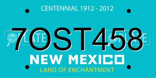 7OST458 New Mexico License Plate