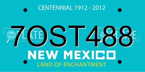 7OST488 New Mexico License Plate