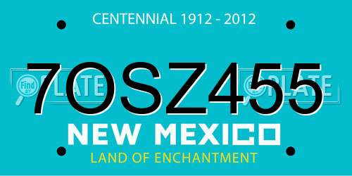 7OSZ455 New Mexico License Plate