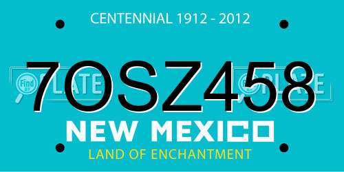 7OSZ458 New Mexico License Plate