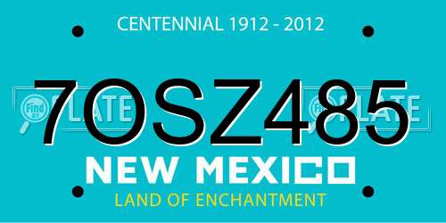 7OSZ485 New Mexico License Plate