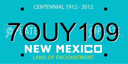 7OUY109 New Mexico License Plate