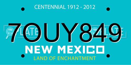 7OUY849 New Mexico License Plate