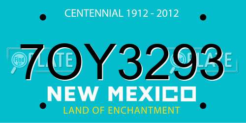 7OY3293 New Mexico License Plate