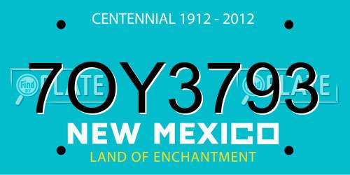 7OY3793 New Mexico License Plate