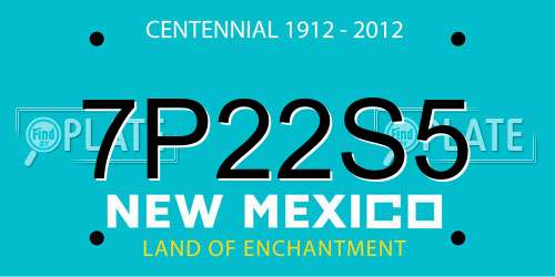7P22S5 New Mexico License Plate