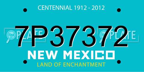 7P37372 New Mexico License Plate