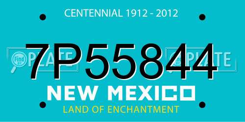 7P55844 New Mexico License Plate