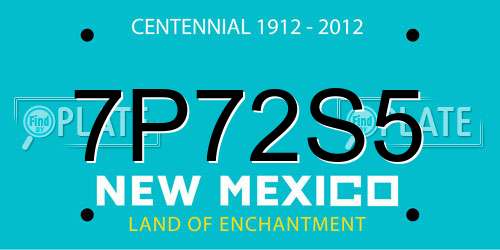 7P72S5 New Mexico License Plate