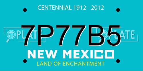 7P77B5 New Mexico License Plate