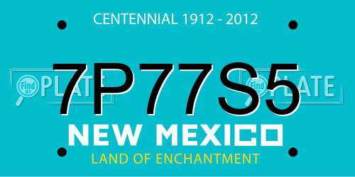 7P77S5 New Mexico License Plate