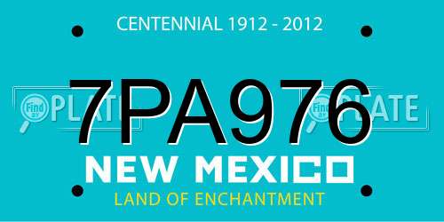 7PA976 New Mexico License Plate