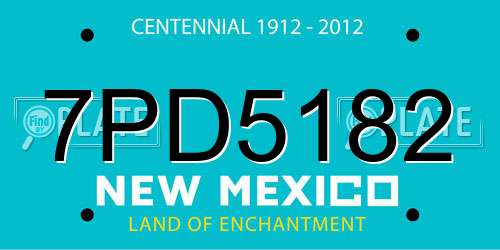 7PD5182 New Mexico License Plate