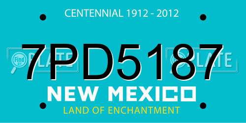 7PD5187 New Mexico License Plate