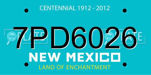 7PD6026 New Mexico License Plate