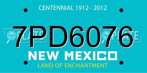 7PD6076 New Mexico License Plate