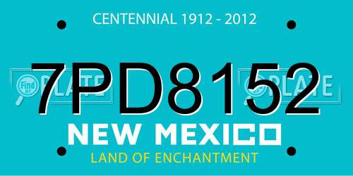 7PD8152 New Mexico License Plate