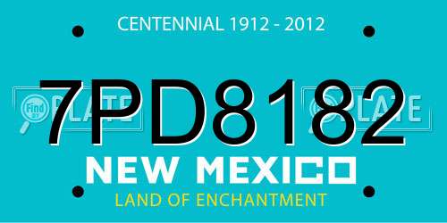 7PD8182 New Mexico License Plate