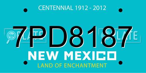 7PD8187 New Mexico License Plate