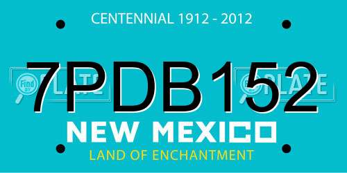 7PDB152 New Mexico License Plate