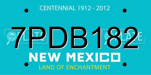 7PDB182 New Mexico License Plate