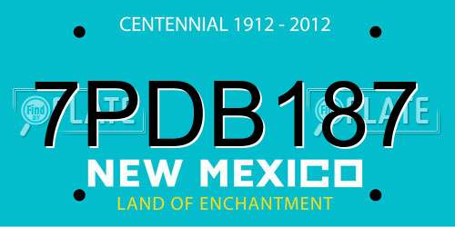 7PDB187 New Mexico License Plate