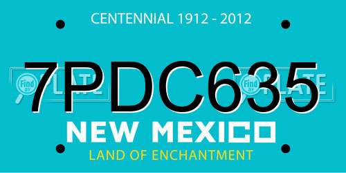 7PDC635 New Mexico License Plate
