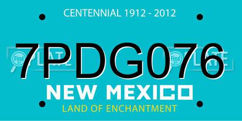 7PDG076 New Mexico License Plate
