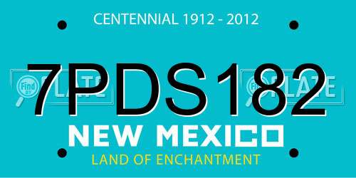 7PDS182 New Mexico License Plate