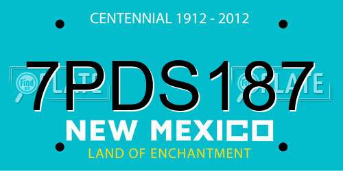 7PDS187 New Mexico License Plate