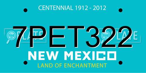7PET322 New Mexico License Plate