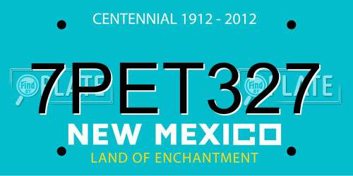 7PET327 New Mexico License Plate