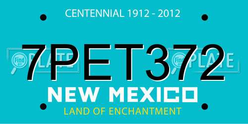 7PET372 New Mexico License Plate
