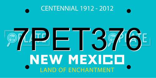 7PET376 New Mexico License Plate