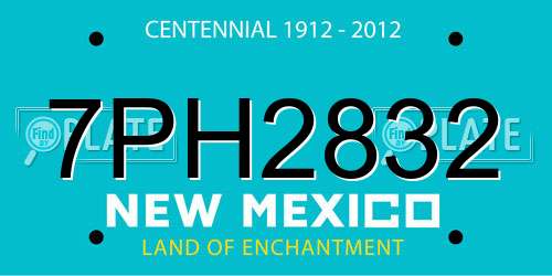 7PH2832 New Mexico License Plate
