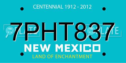 7PHT837 New Mexico License Plate