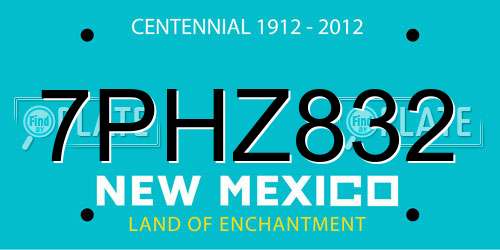 7PHZ832 New Mexico License Plate