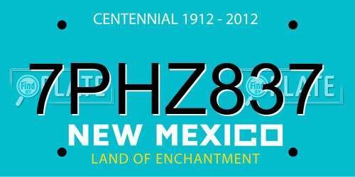 7PHZ837 New Mexico License Plate