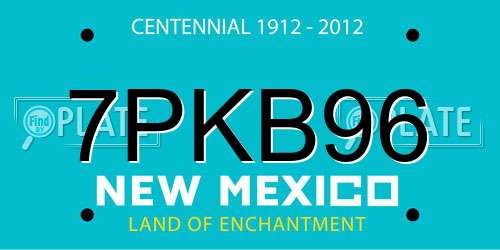 7PKB96 New Mexico License Plate