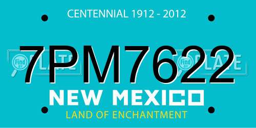 7PM7622 New Mexico License Plate