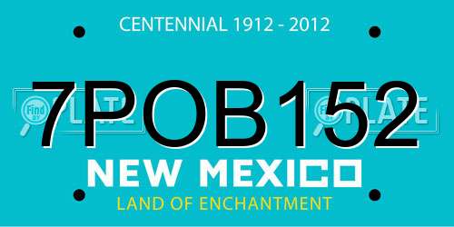 7POB152 New Mexico License Plate
