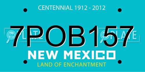 7POB157 New Mexico License Plate