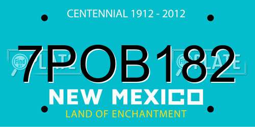 7POB182 New Mexico License Plate