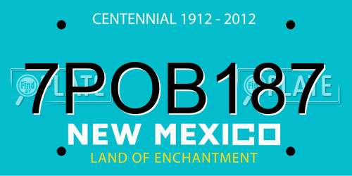7POB187 New Mexico License Plate