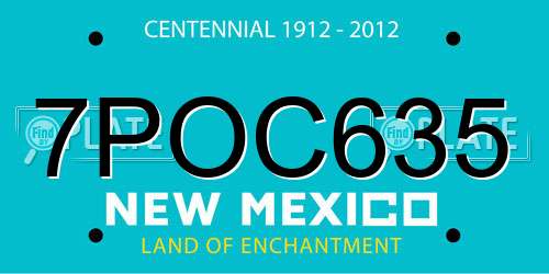 7POC635 New Mexico License Plate