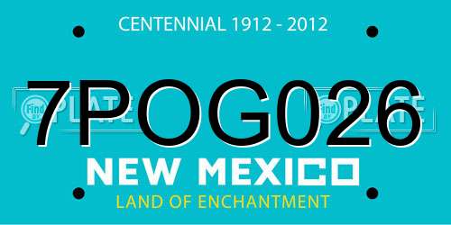 7POG026 New Mexico License Plate