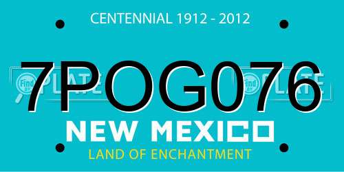 7POG076 New Mexico License Plate