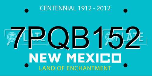 7PQB152 New Mexico License Plate