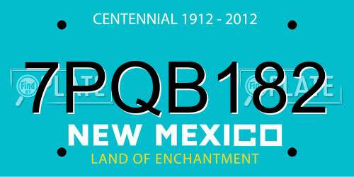 7PQB182 New Mexico License Plate