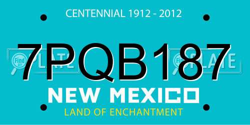 7PQB187 New Mexico License Plate